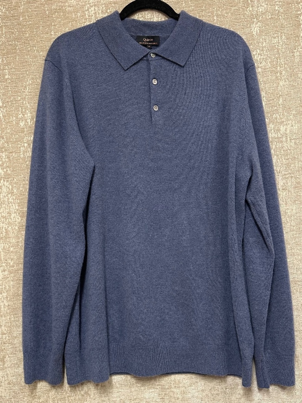 QUINCE MENS 100% MONGOLIAN CASHMERE BLUE SWEATER XL